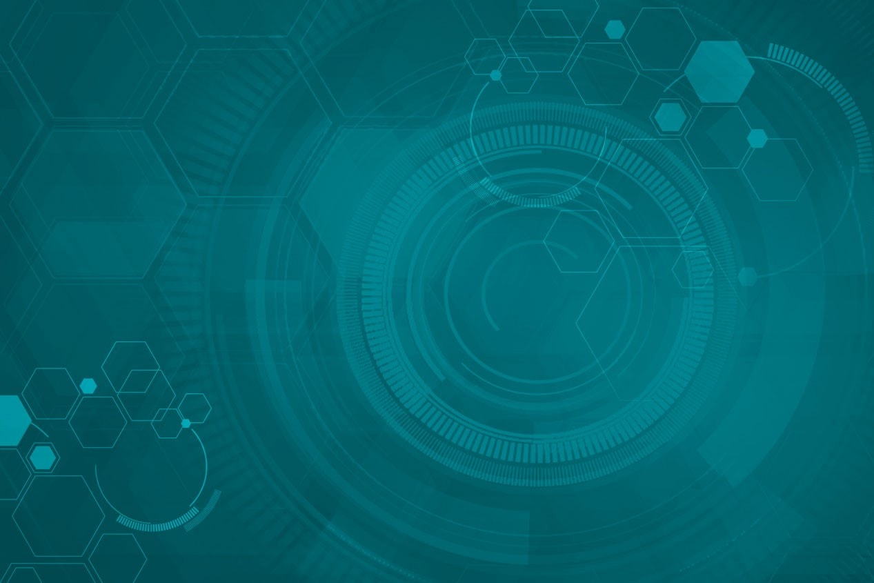 abstract teal circles and geometric shapes