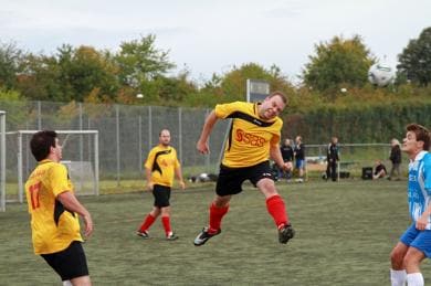 Employees playing football
