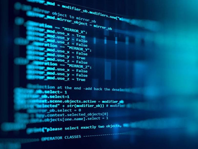 Abstract programming code on a screen