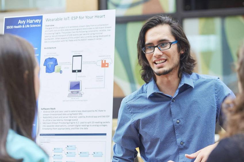 SAS Intern presenting work at 2016 Intern Expo