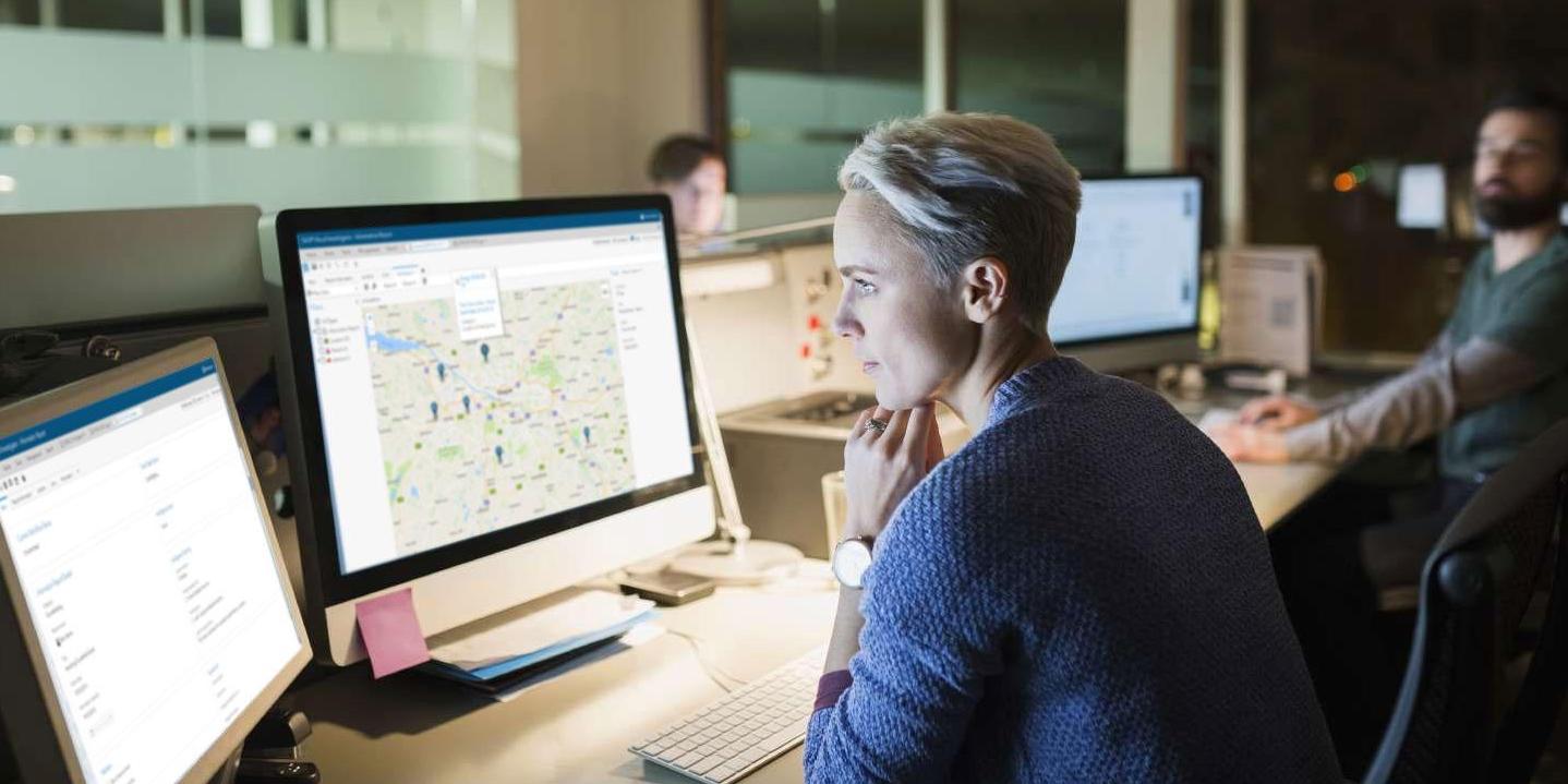 Women concentrating on computers