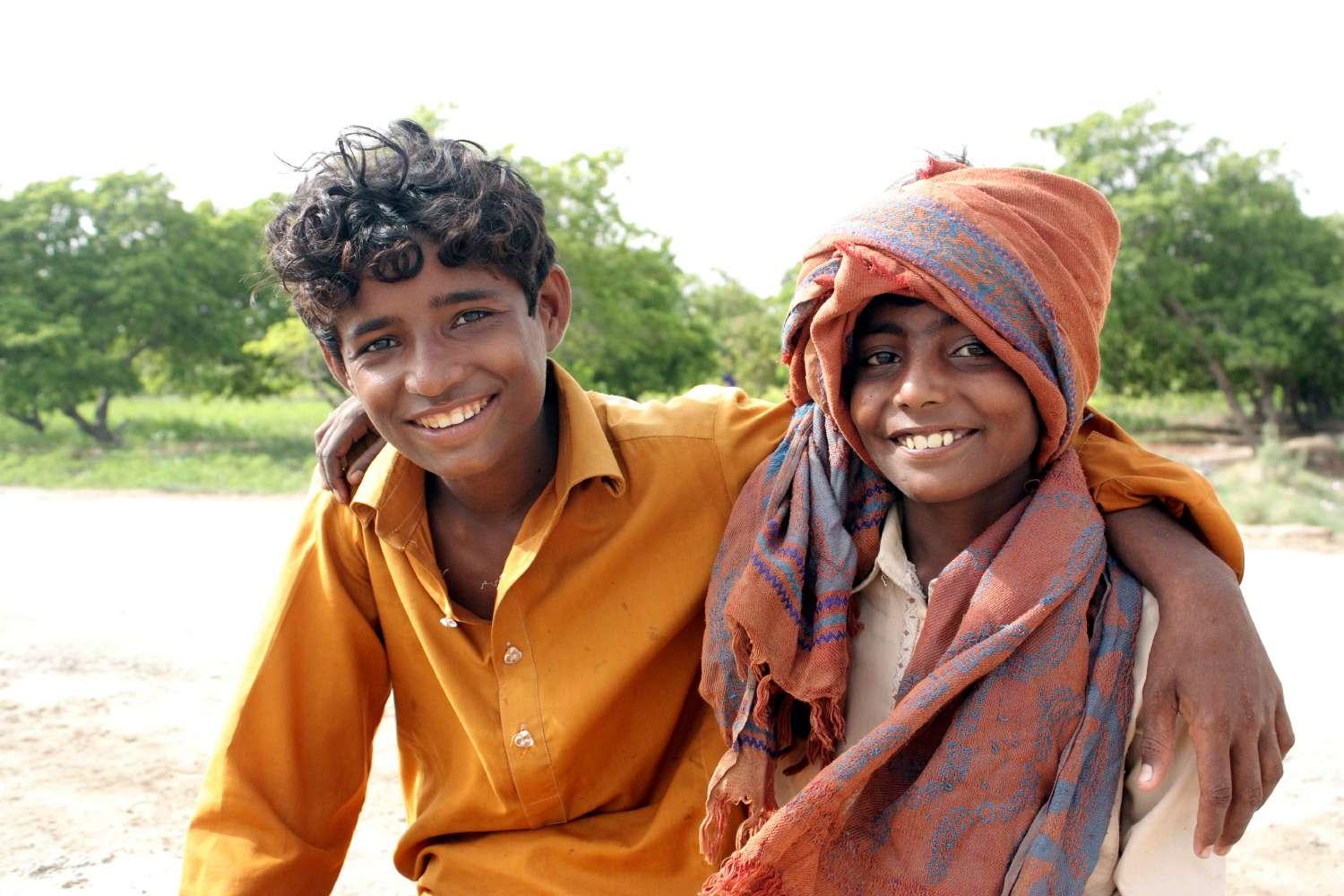 Two boys smiling