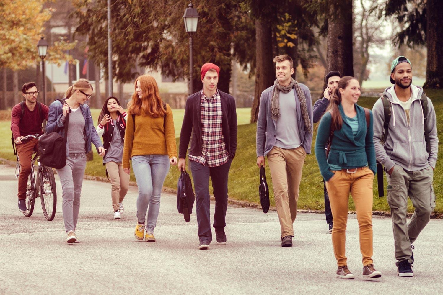 People walking outside