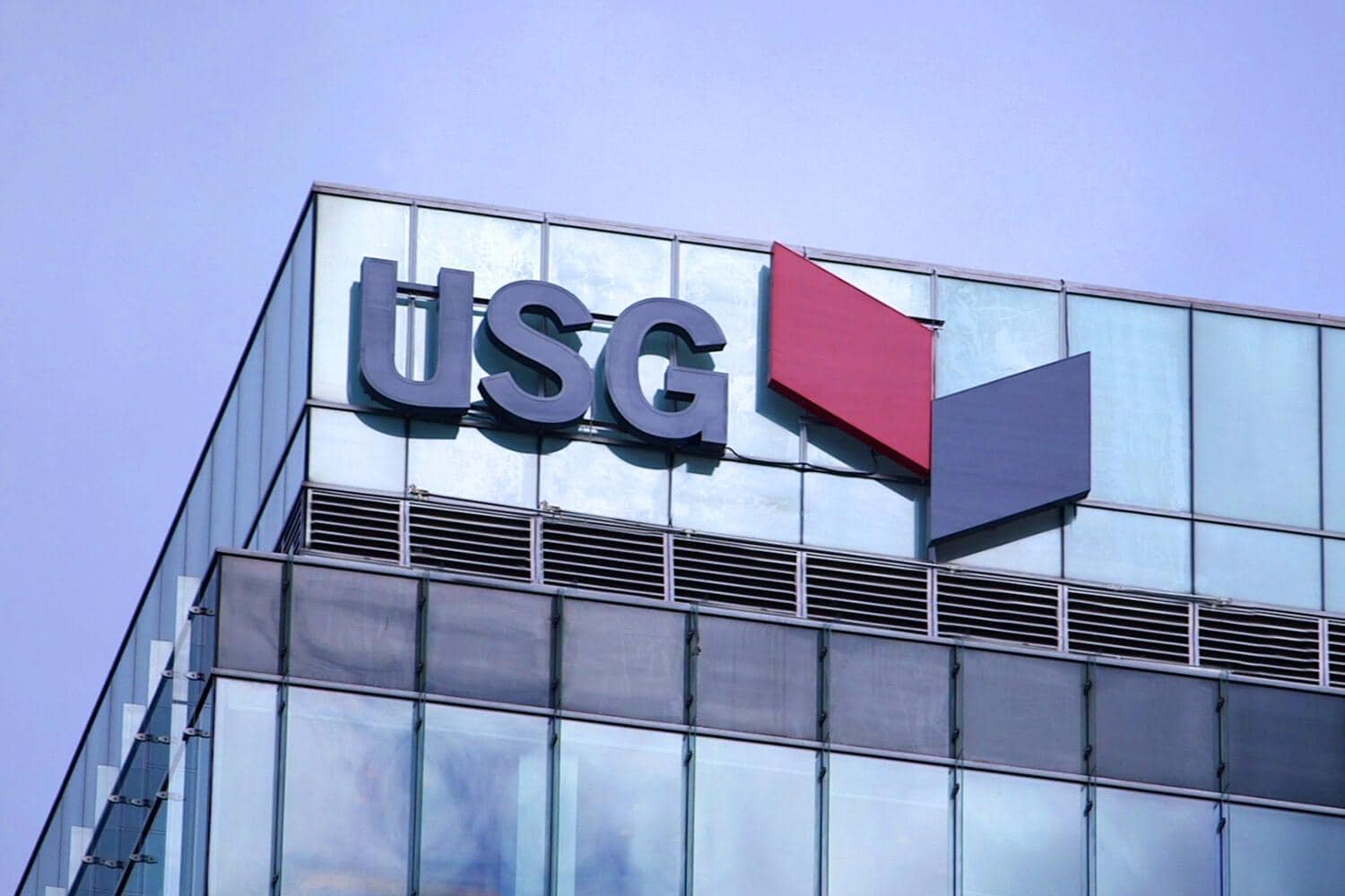 USG logo on office building