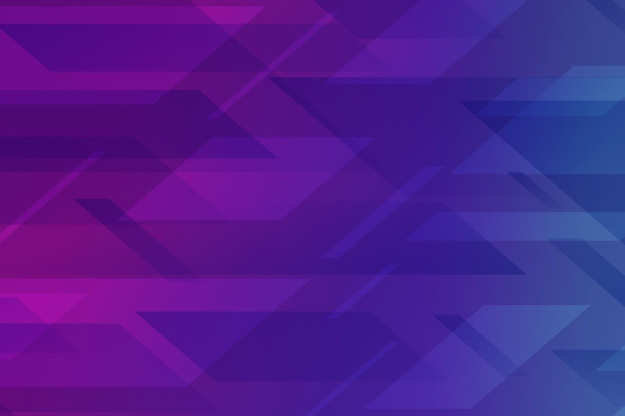 Overlapping purple, violet and teal shaps