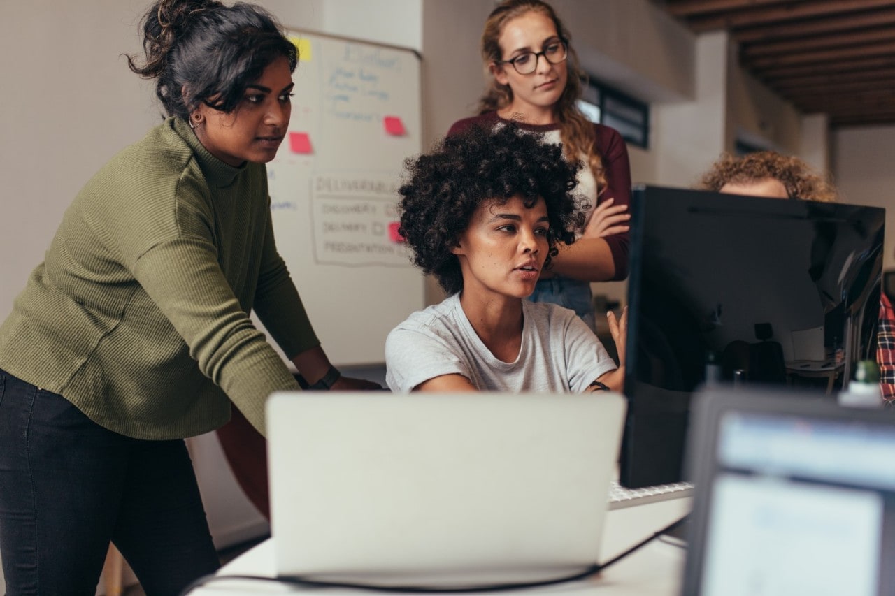 Women Programming in Computer for a Project
