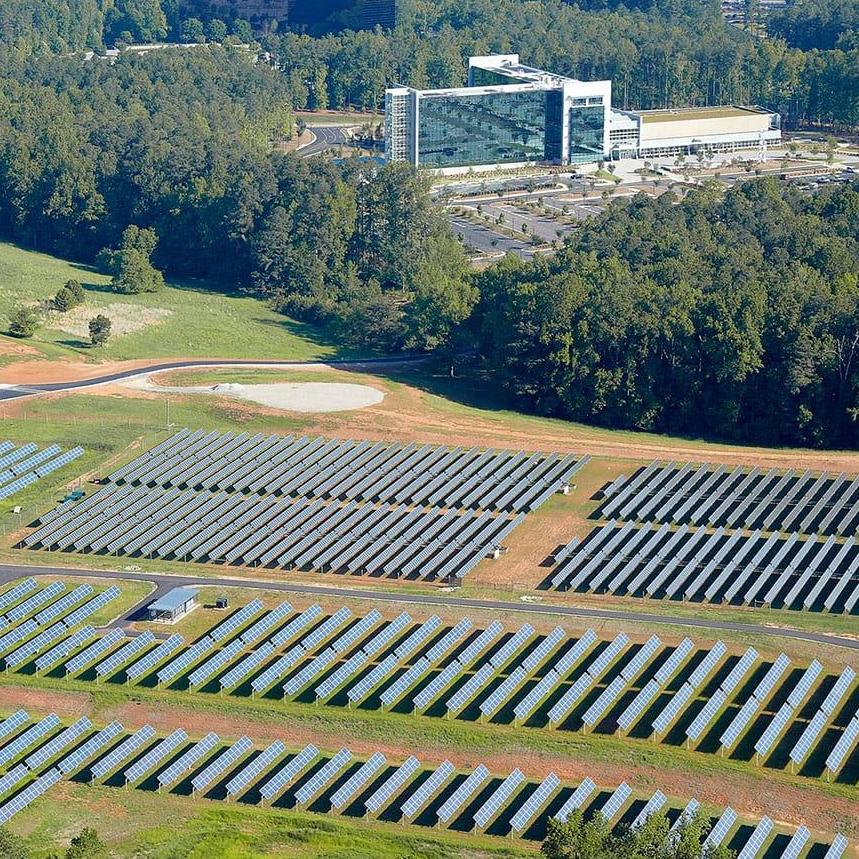 aerial view of SAS solar farm