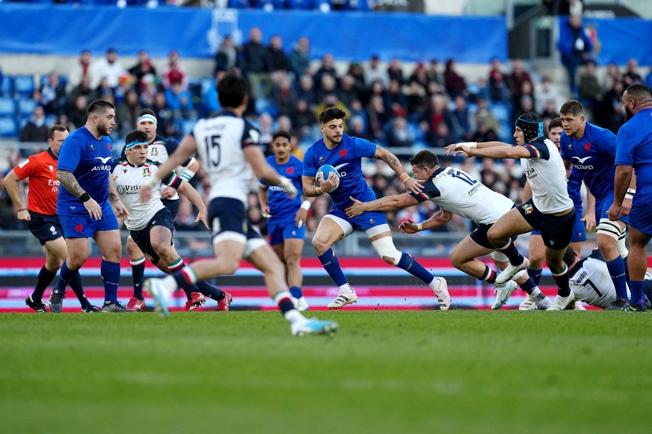 French Rugby team playing a game