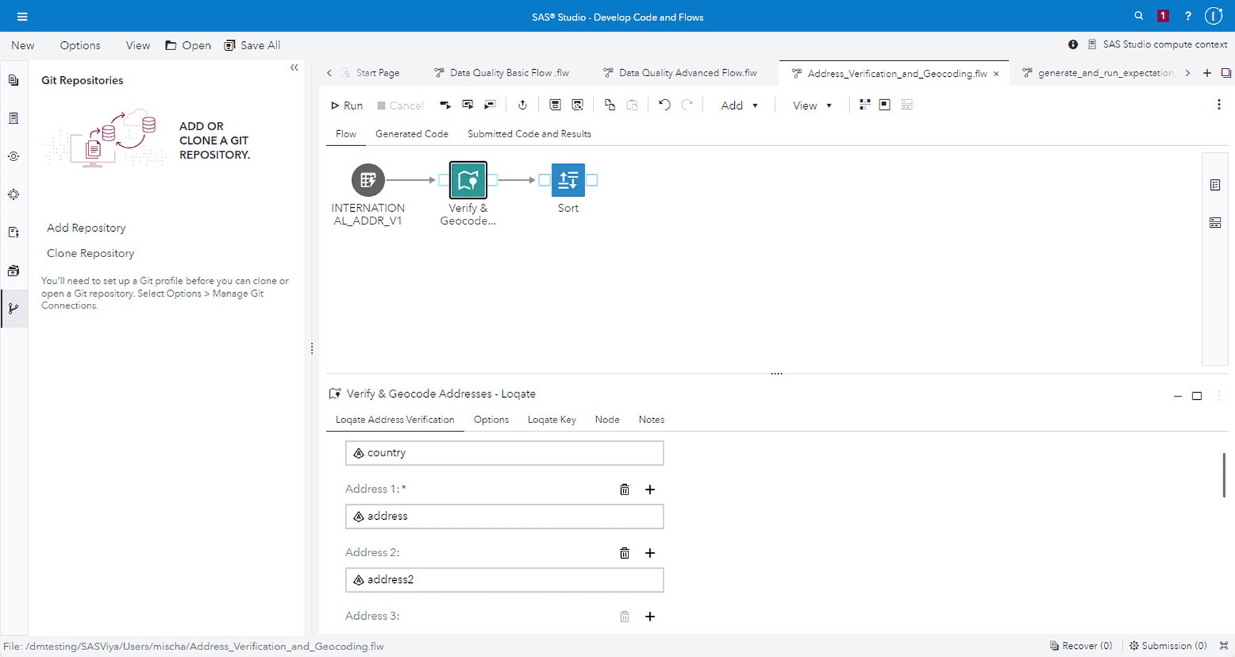 Screenshot showing SAS Data Preparation and Data Quality collaboration