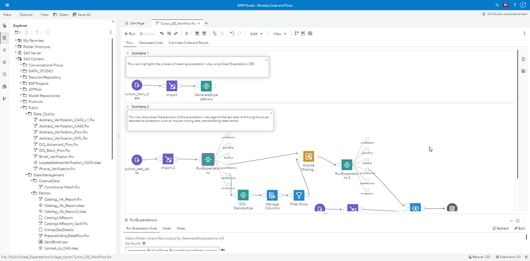 Screenshot showing SAS Data Preparation and Data Quality simplify