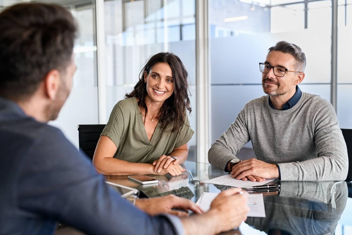 Mature couple meeting with financial advisor