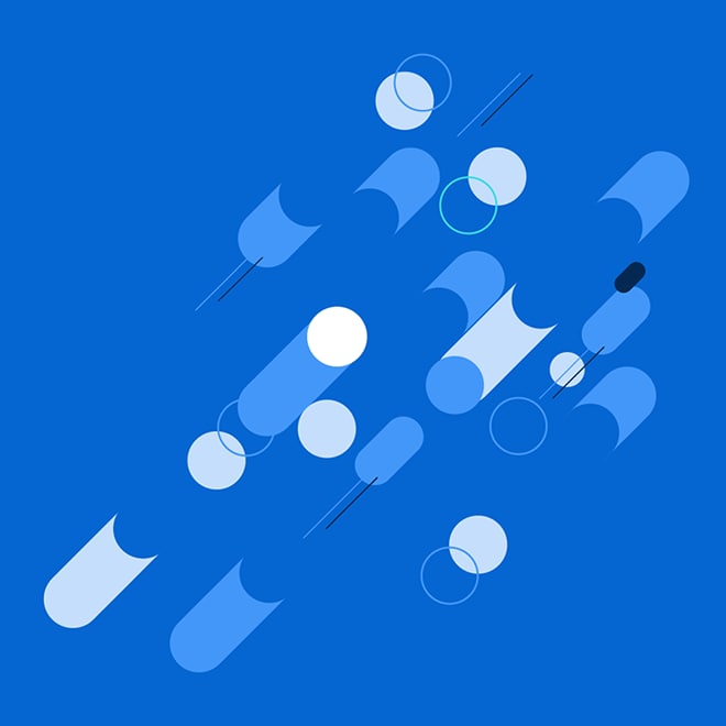Generative AI illustration with dynamic shapes