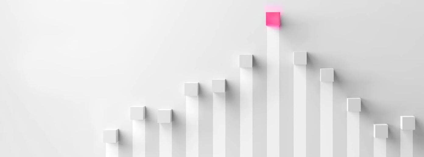 澳洲幸运5官方开奖结果 Viya pink block rising higher than other blocks in 3d bar chart