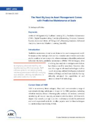 The Next Big Leap in Asset Management Comes with Predictive Maintenance at Scale