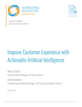 Improve Customer Experience with Actionable Artificial Intelligence 