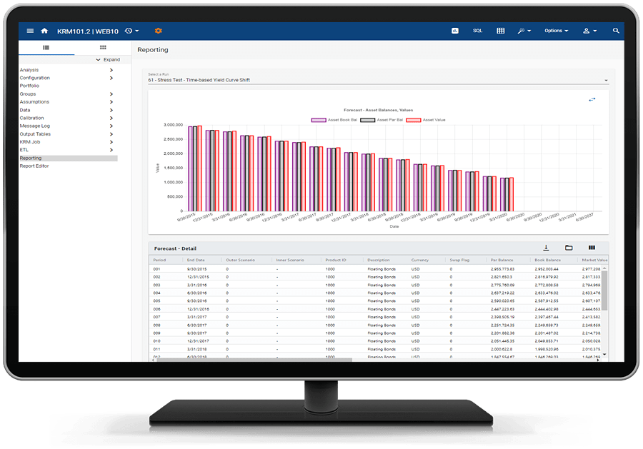 Kamakura Risk Manager results on desktop  monitor