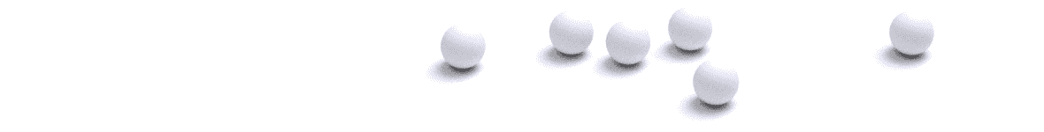 White ping pong balls representing points of data