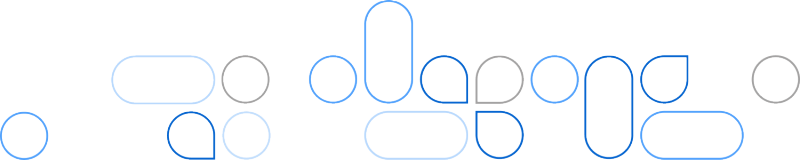 Transparent background with gray and blue circle, capsule and pill shapes